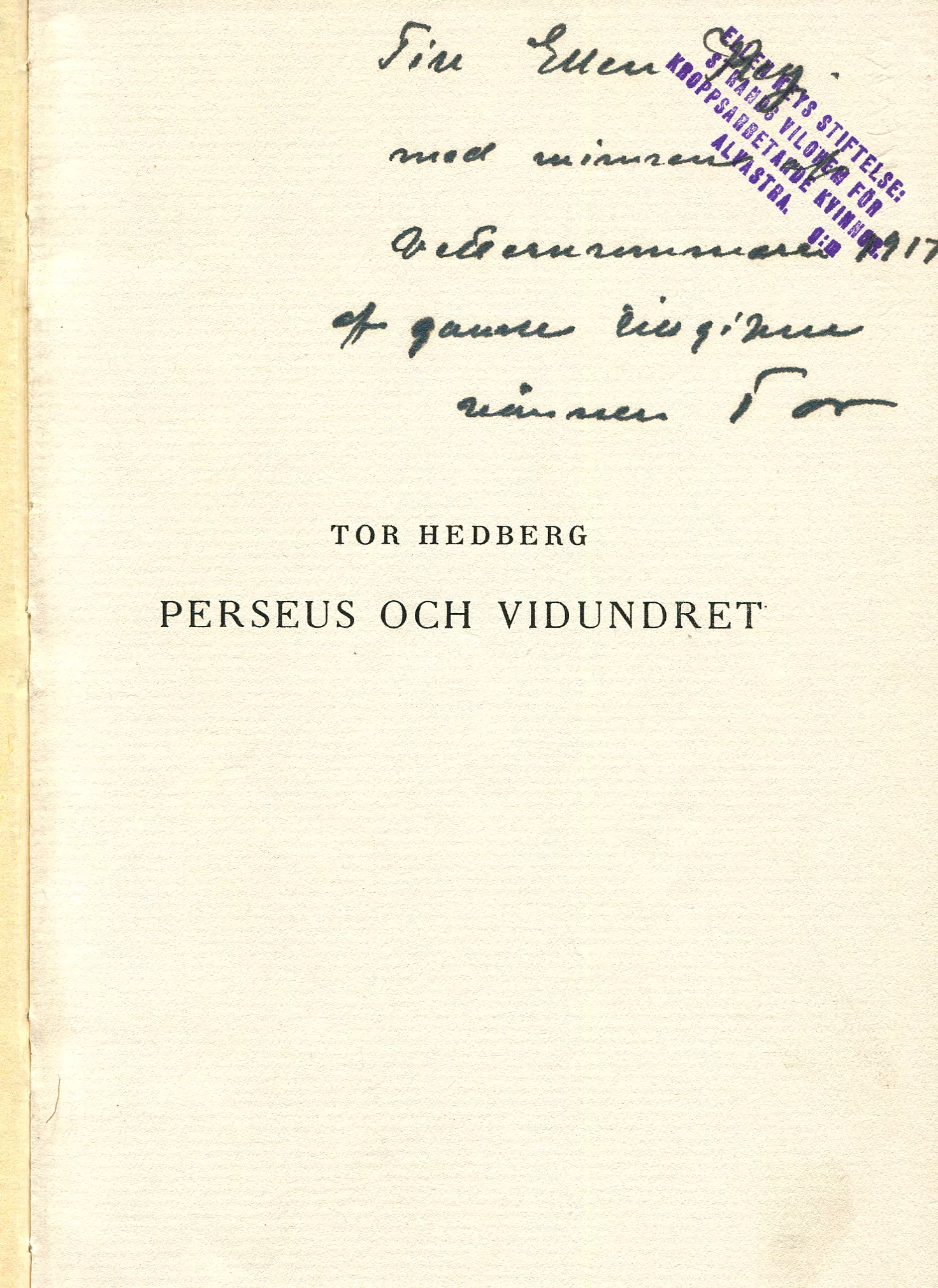 Perseus och vidundret , Stockholm 1917