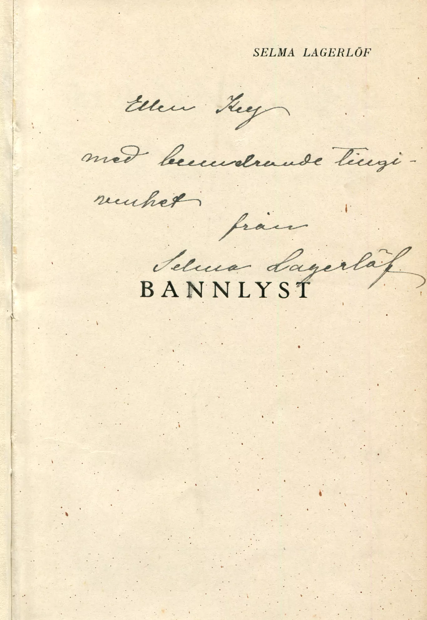 Bannlyst  2. uppl., Stockholm 1918