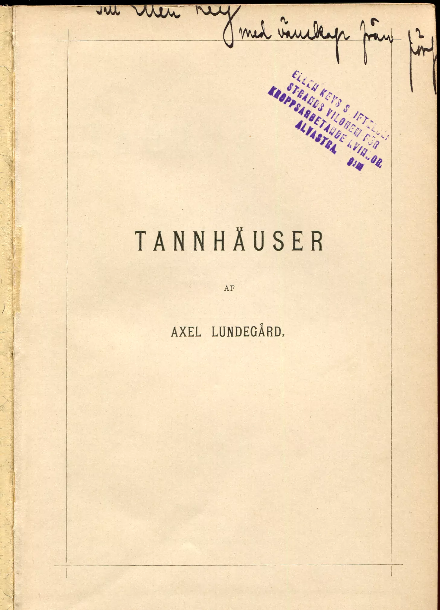 Tannhäuser  1, Stockholm 1895