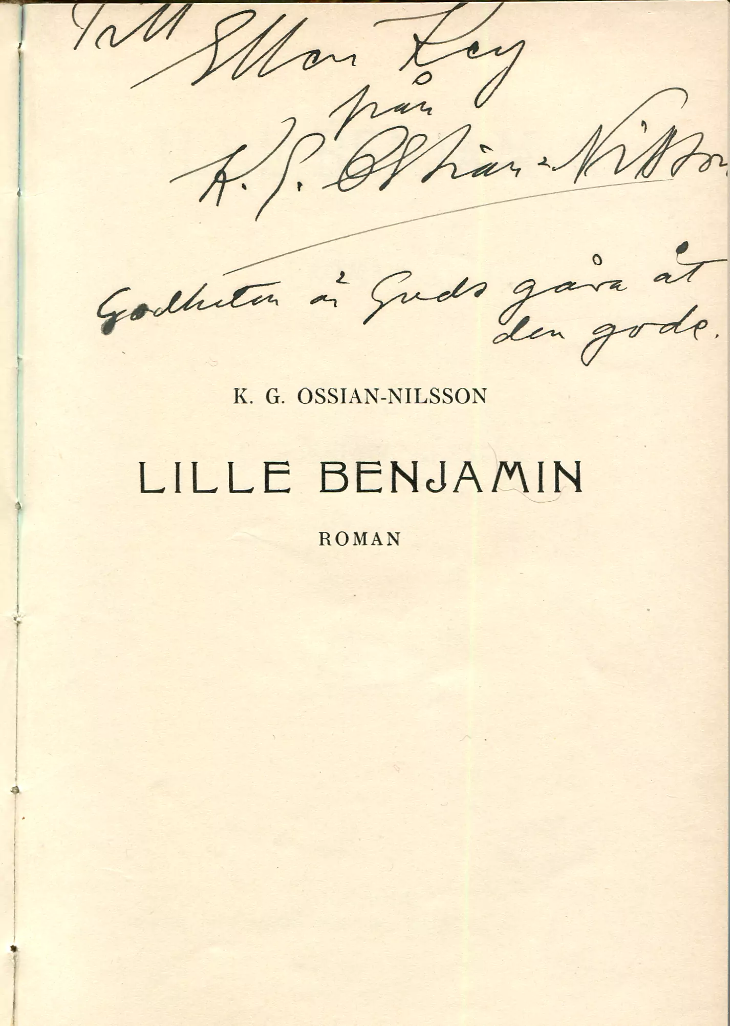 Lille Benjamin , Stockholm 1913