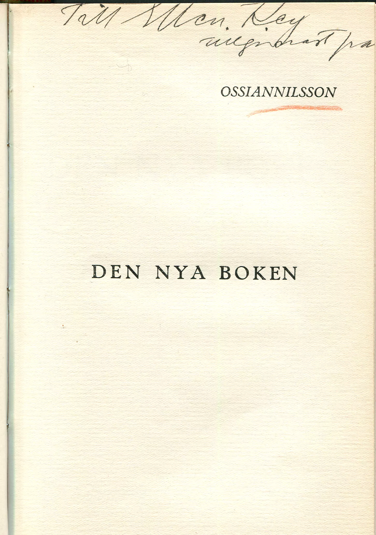 Den nya boken, Malmö 1916