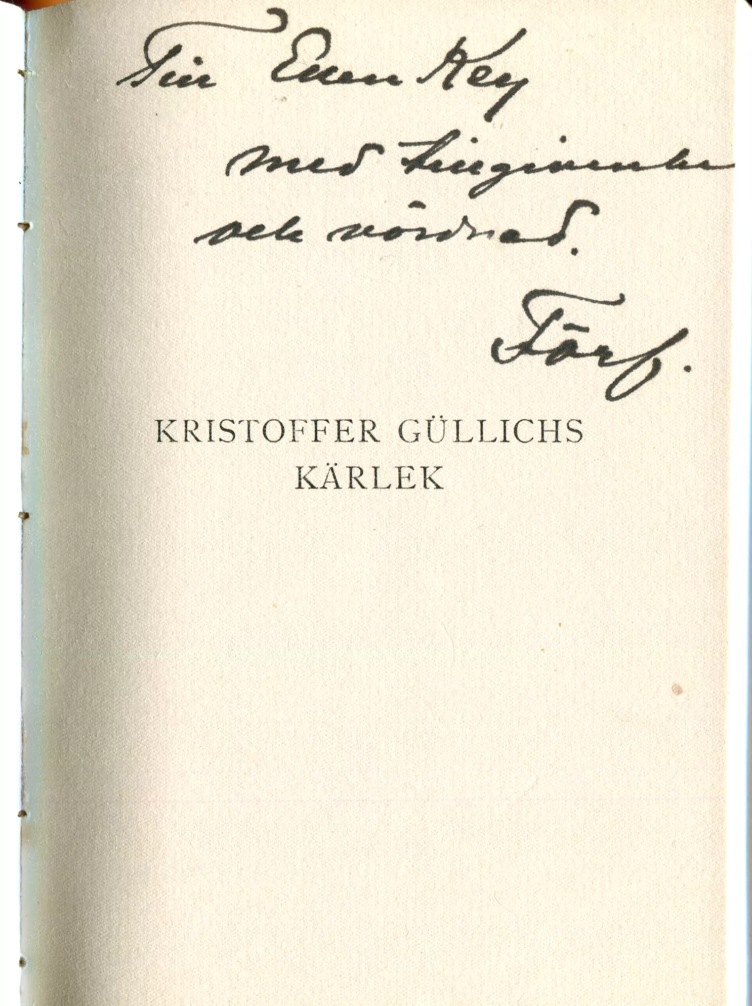 Kristoffer Güllichs kärlek , Stockholm 1917