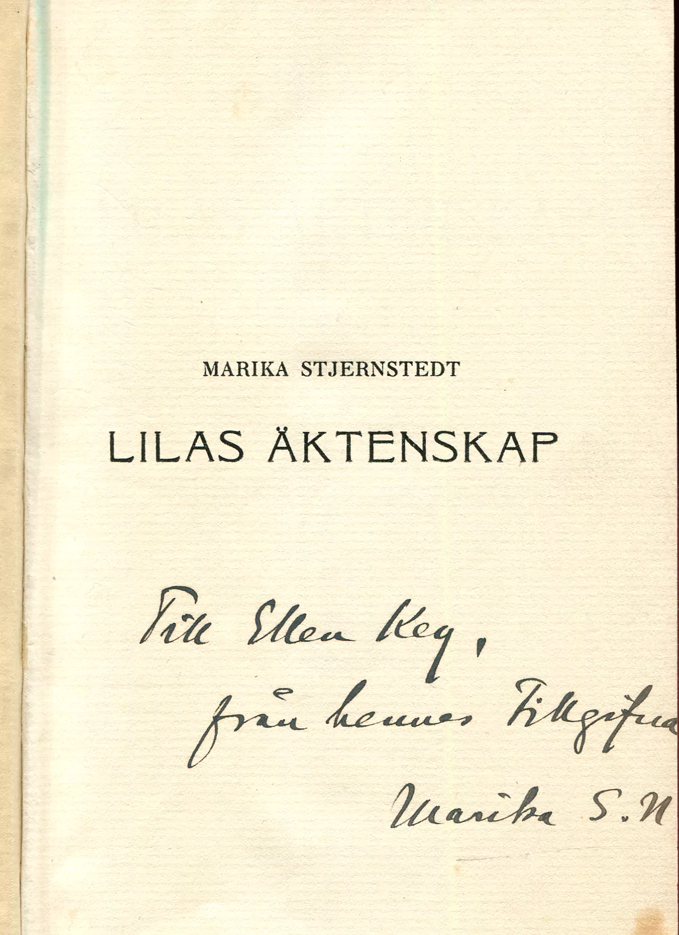 Lilas äktenskap  1, Stockholm 1910